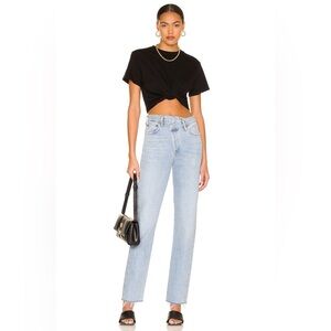 AGOLDE Criss Cross High Rise Straight Leg Jeans in Dimension Color size 28